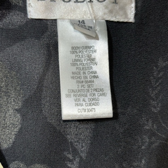 BOGO STUDIO 1 Black/Yellow/Gray Floral V-Neck Dress Size 14 NWOT - Picture 12 of 12